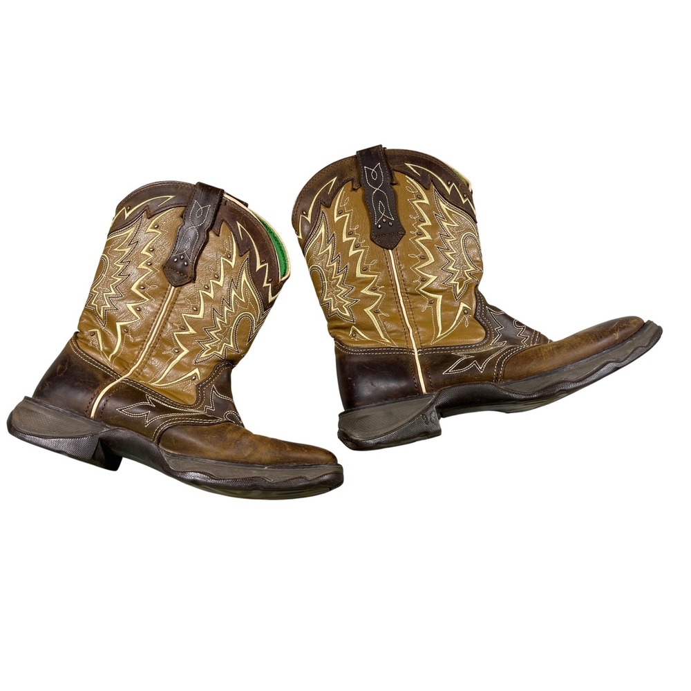 Durango Western Cowboy Boots Womens 7.5 Brown Tan Embroidered Leather Riding